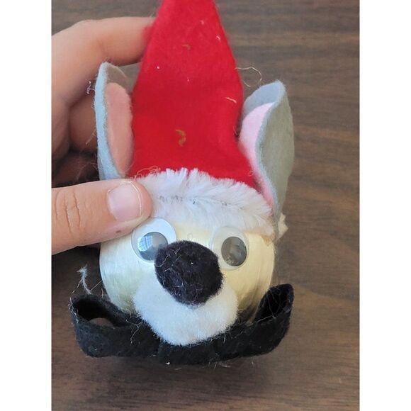 Handmade satin Mouse Santa hat ornament Xmas decor - Picture 2 of 4